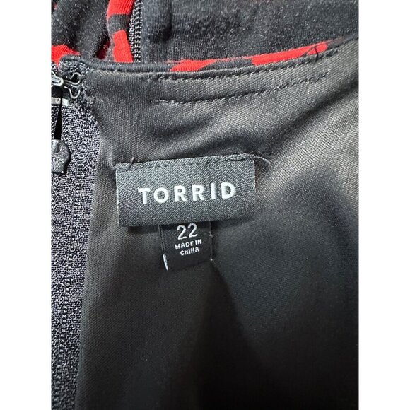 Torrid Rose Print Ponte Scoop Neck Skater Dress Size 22 - Picture 5 of 8